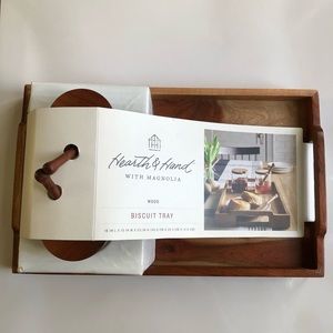 Hearth and hand wood biscuit tray NWT
